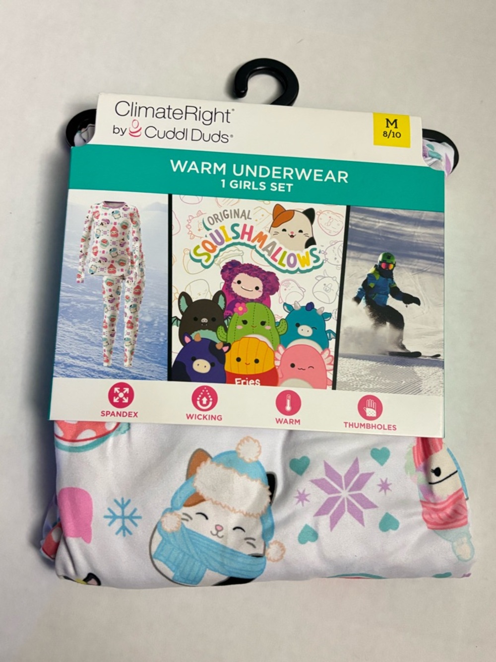 New! Climate Right Squishmallows Girls Warm Underwear Set Size M 8/10